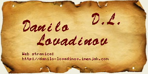 Danilo Lovadinov vizit kartica